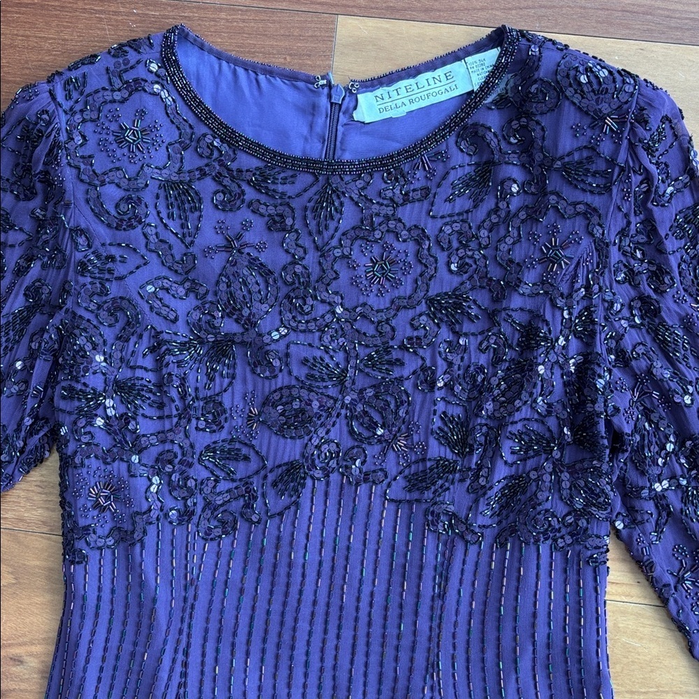 Vintage long silk gown - Picture 2 of 15